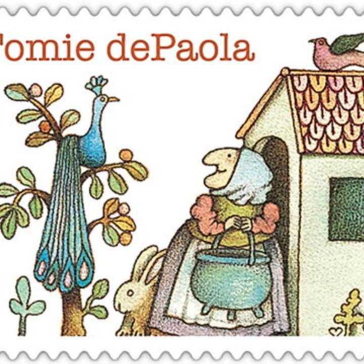 Postage Stamp Earrings - 2023 USA Tomie dePaola Strega Nona