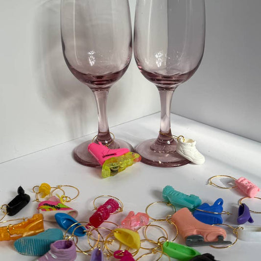 Barbie Doll Shoe Wine Glass Charms