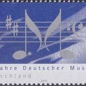 Postage Stamp Earrings - 2003 German Music Notes