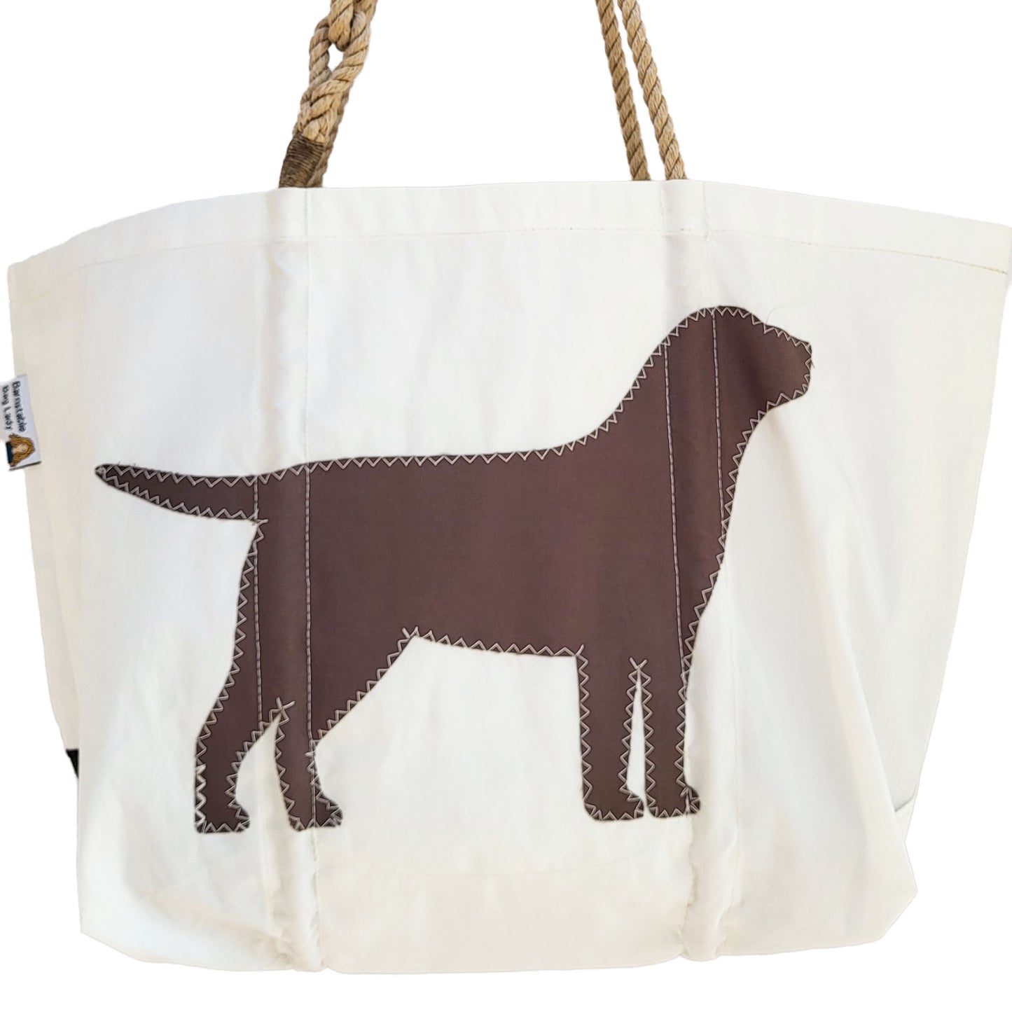 Sailcloth Large Tote Bag - Chocolate Labrador Retriever