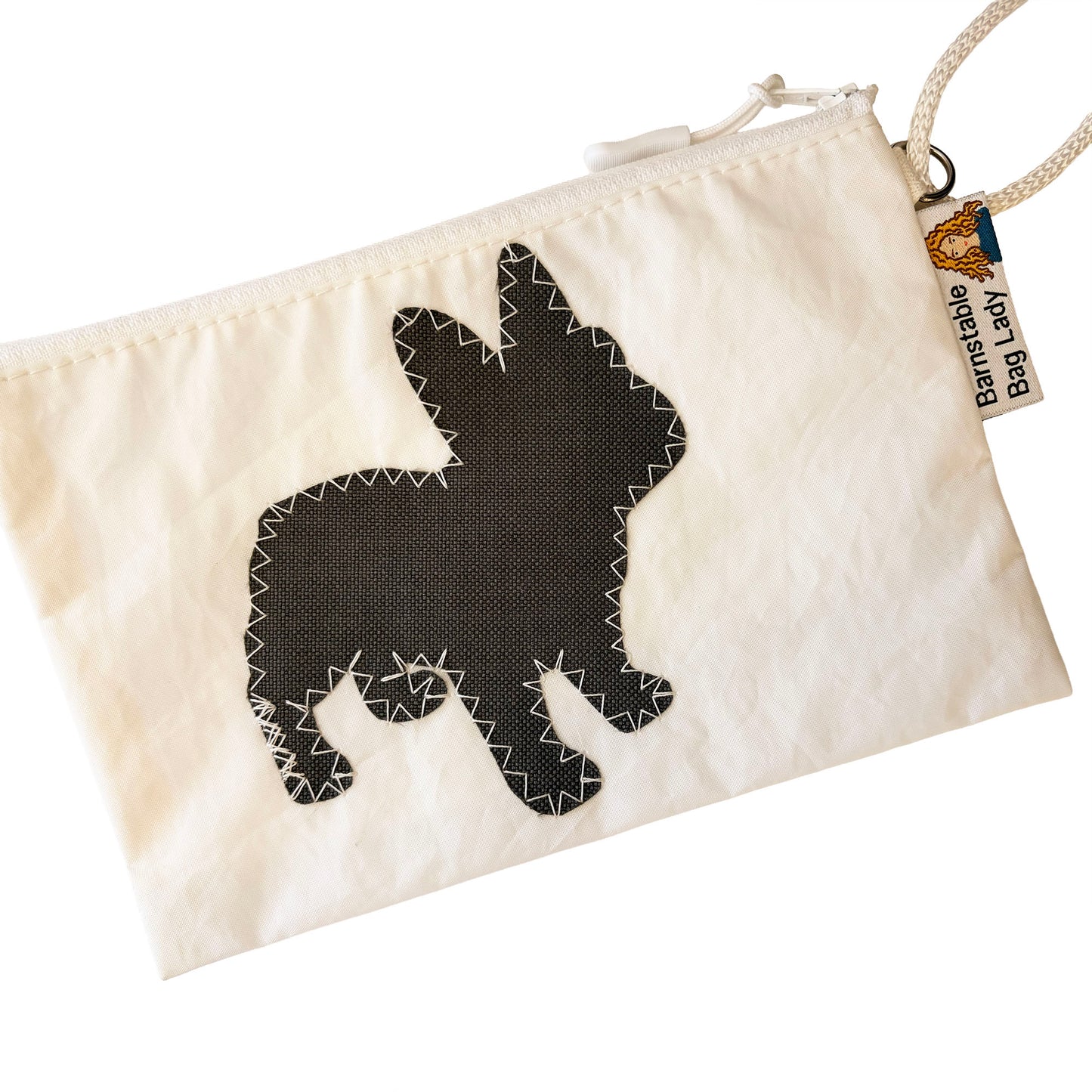 Sailcloth Wristlet - Gray Frenchie