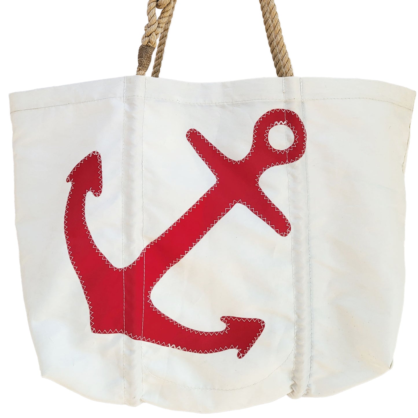 Sailcloth Large Tote Bag - Red Anchor