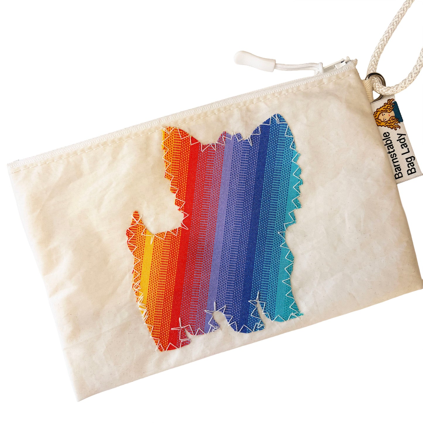 Sailcloth Wristlet - Rainbow Scottie