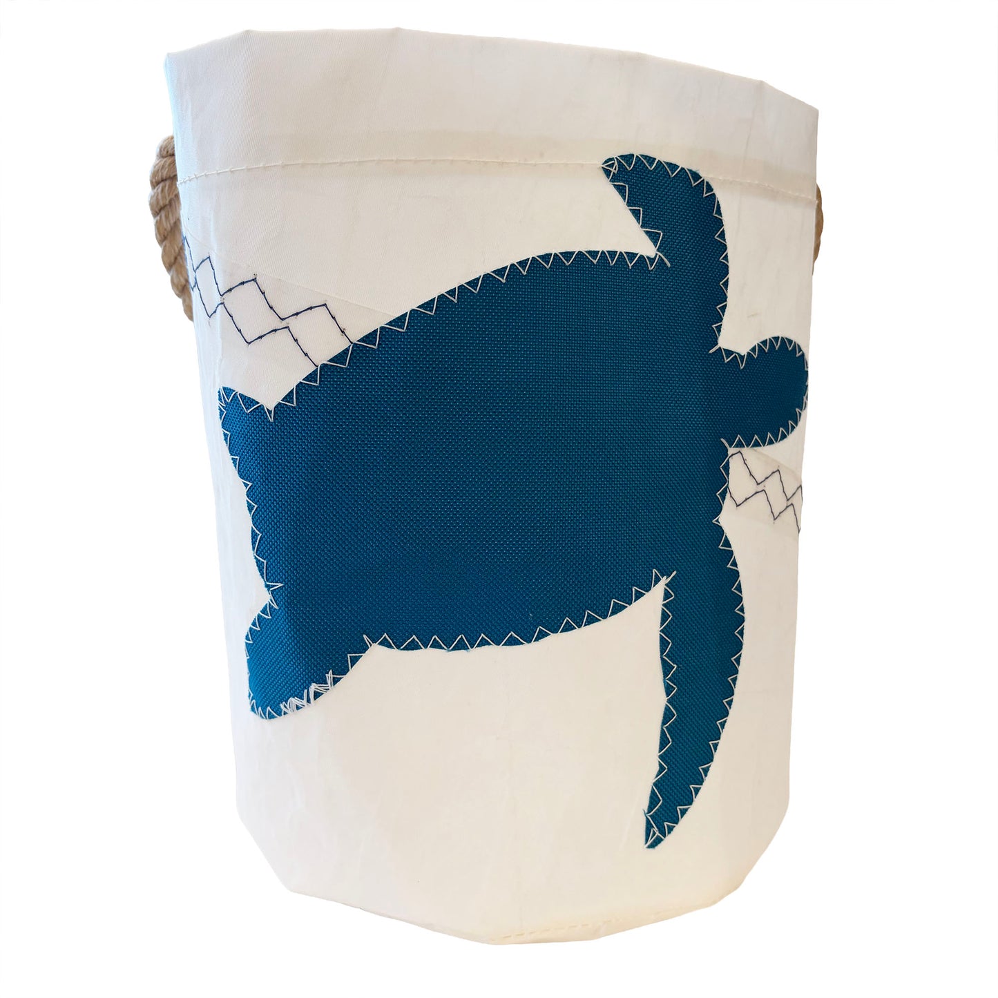Sailcloth Bucket Bag - Teal Sea Turtle