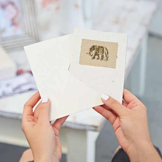 Elephant Paper Card - Brass - BLANK