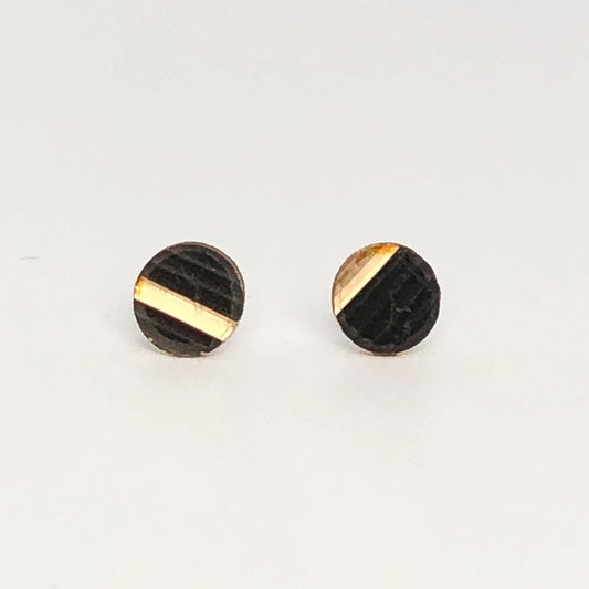Cymbal Stud Earrings - Dark Circles