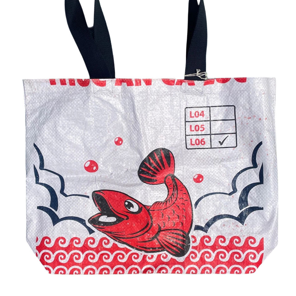 Animal Feed Shopping Tote Fun Fish - Red