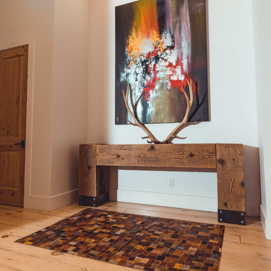 Leather Jean Patch Floor Rugs