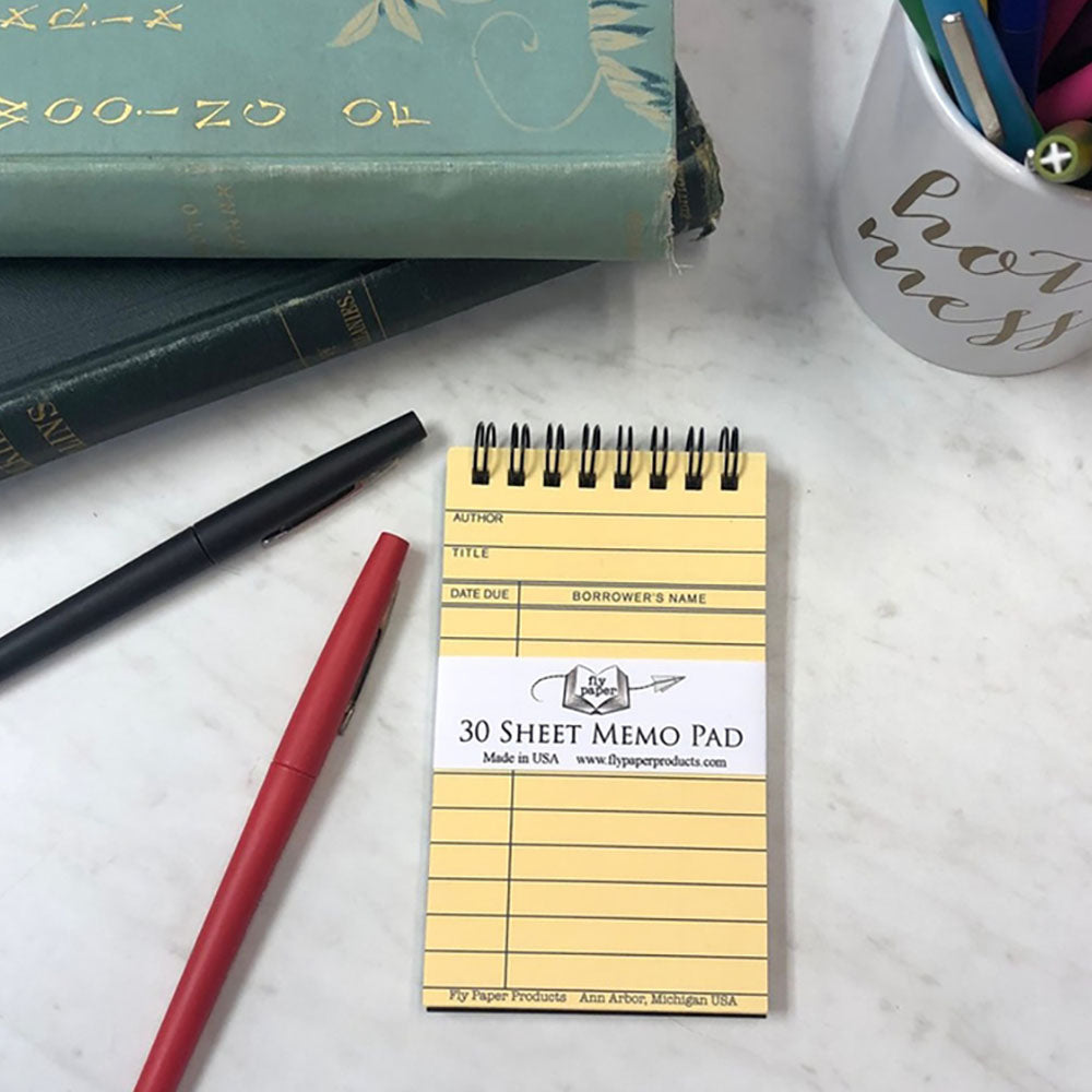 Library Book Card Memo Pad