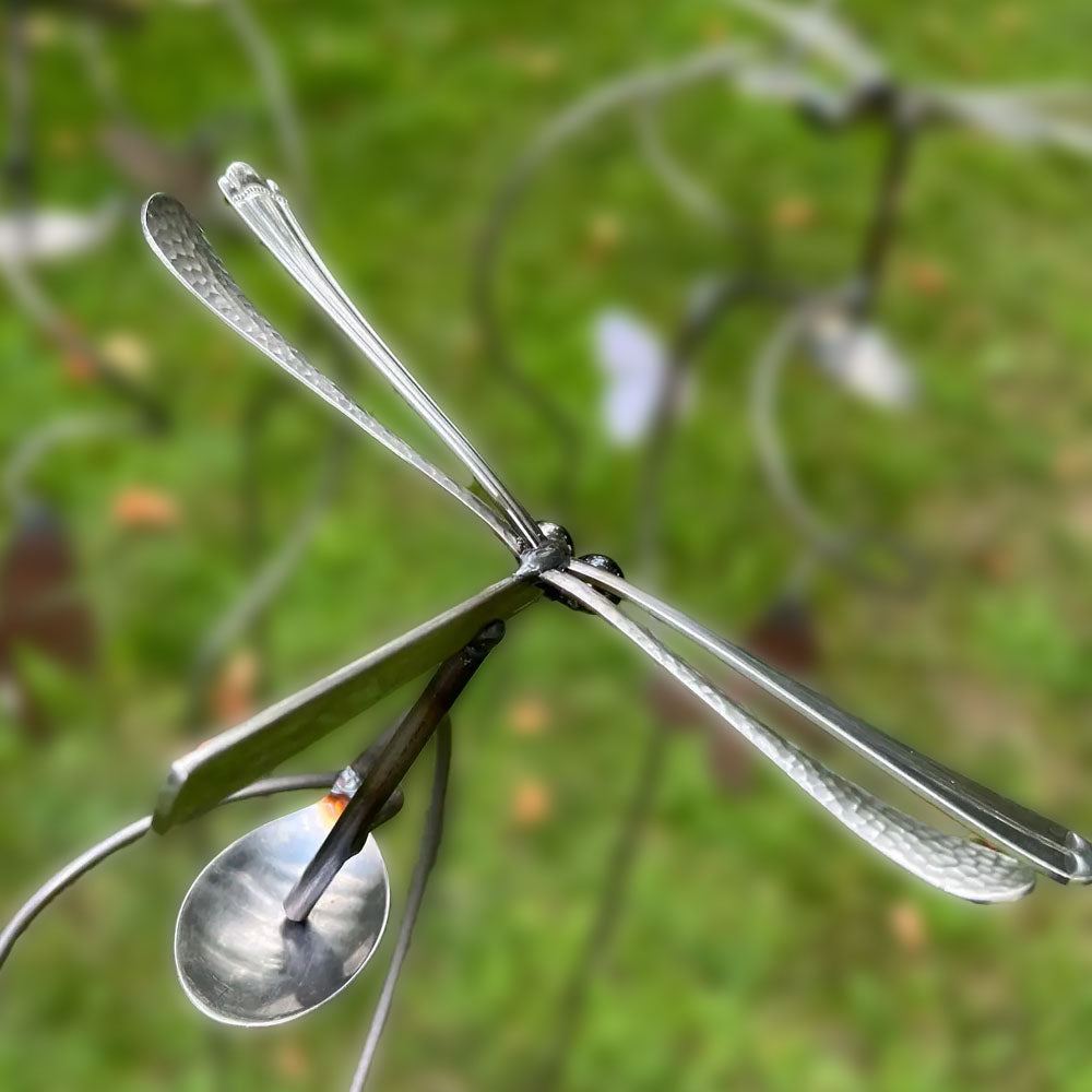 Flatware Garden Sculpture - Drunken Dragonfly