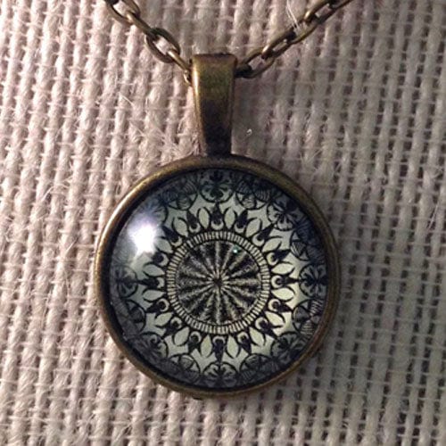 Postage Stamp Necklace - 1971 Poland Paper Cut Outs