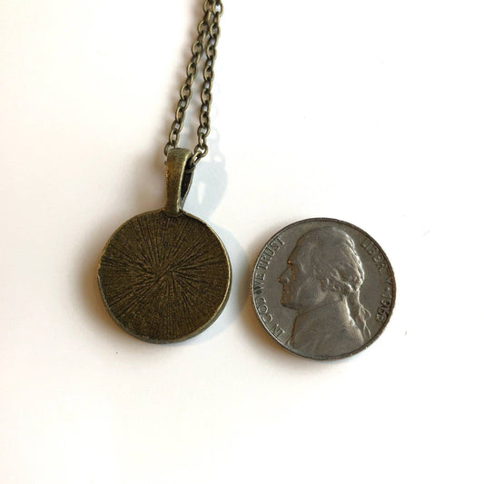 Postage Stamp Necklace - 2023 USA Winter Woodland Animals (Owl)