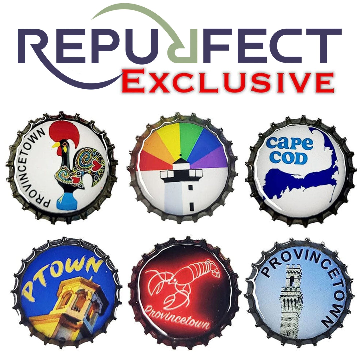 Bottle Cap Magnet - Provincetown (Single)