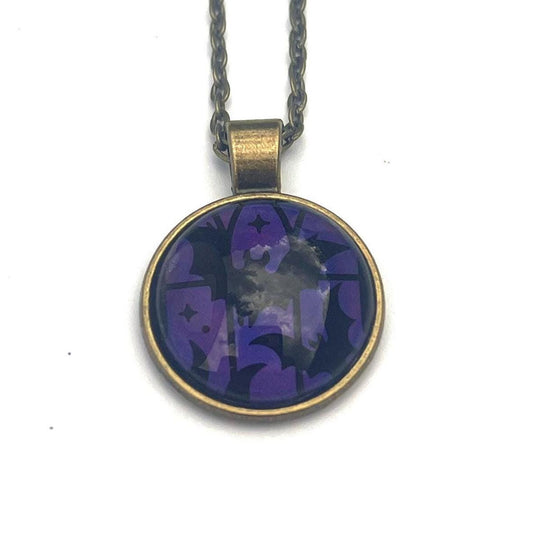 Postage Stamp Necklace - 2019 USA Spooky Silhouettes Bats