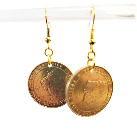 New Hampshire Toll Token Earrings