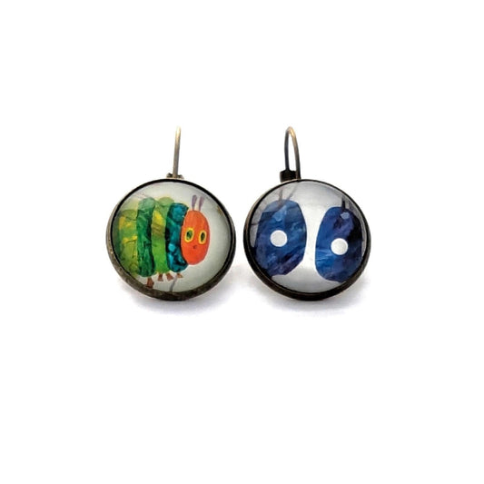 Postage Stamp Earrings - 2018 Japan Eric Carle - The Very Hungry Caterpillar