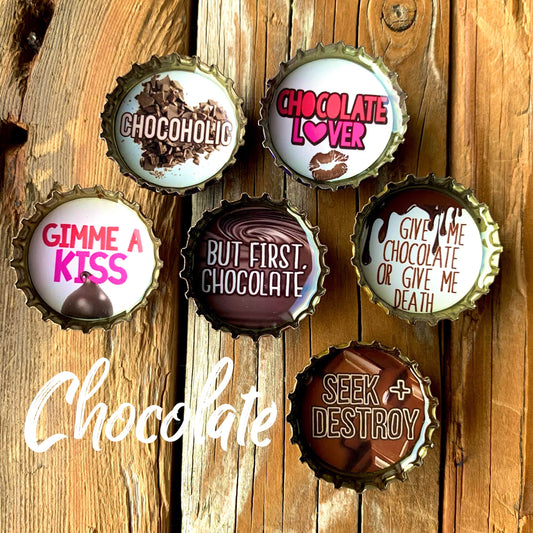 Bottle Cap Magnets - Chocolate