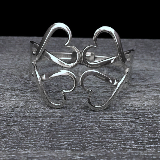 Double Fork Bracelet - Double Heart
