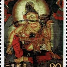 Postage Stamp Necklace - 2001 Japan Tō-Ji Temple