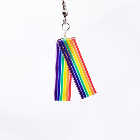 Ribbon Cable Chevron Pride Earrings