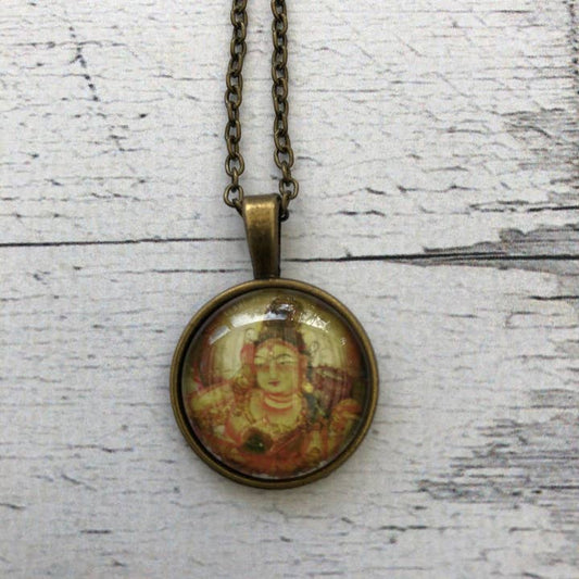 Postage Stamp Necklace - 2001 Japan Tō-Ji Temple