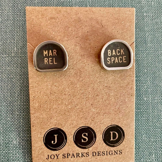 Typewriter Key Post Earrings
