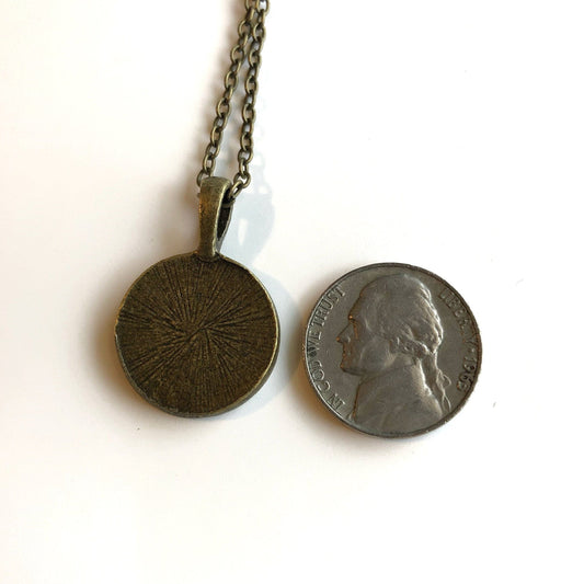 Postage Stamp Necklace - 2017 Slovakia Bird Folk Painting