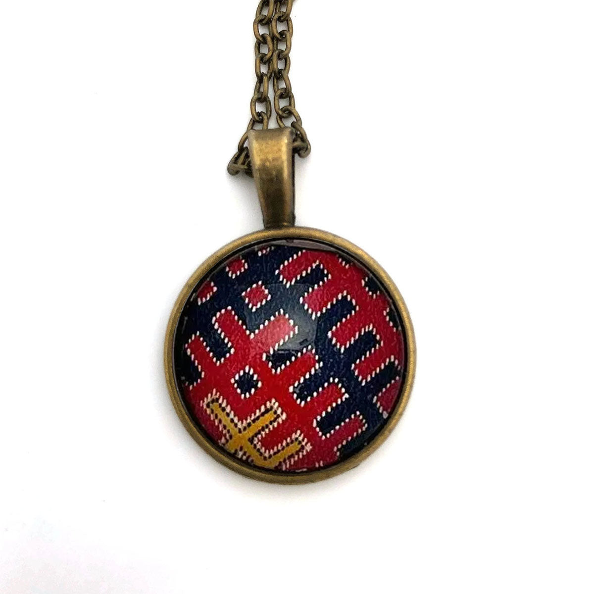 Postage Stamp Necklace - 1968 Algeria Carpets