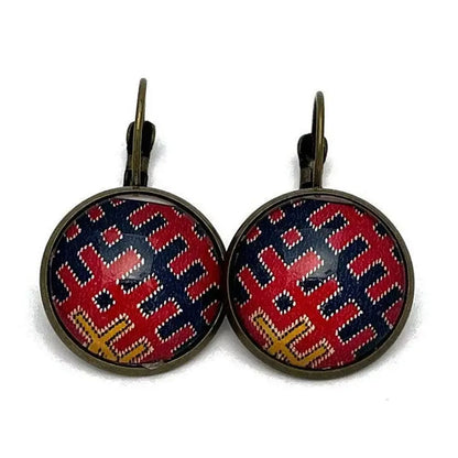 Postage Stamp Earrings - 1968 Algeria Carpets
