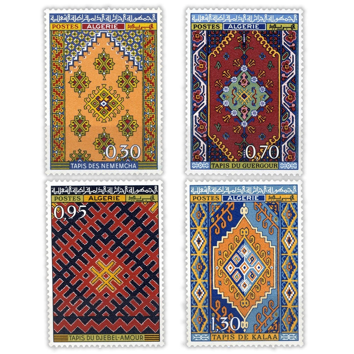 Postage Stamp Earrings - 1968 Algeria Carpets