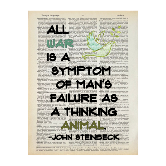 Vintage Book Page Print - All War is a Symptom (073)