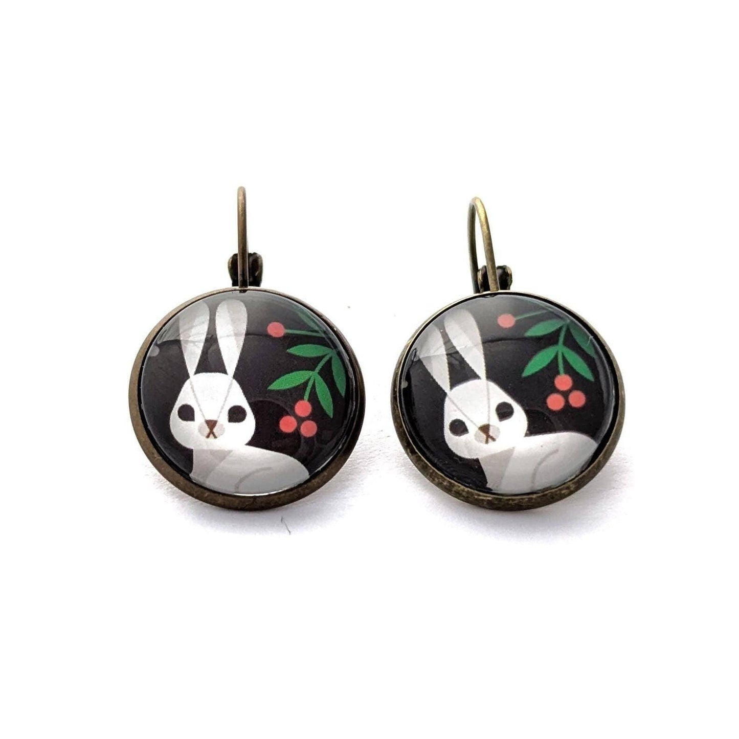 Postage Stamp Earrings - 2023 USA Winter Woodland Animals (Rabbit)