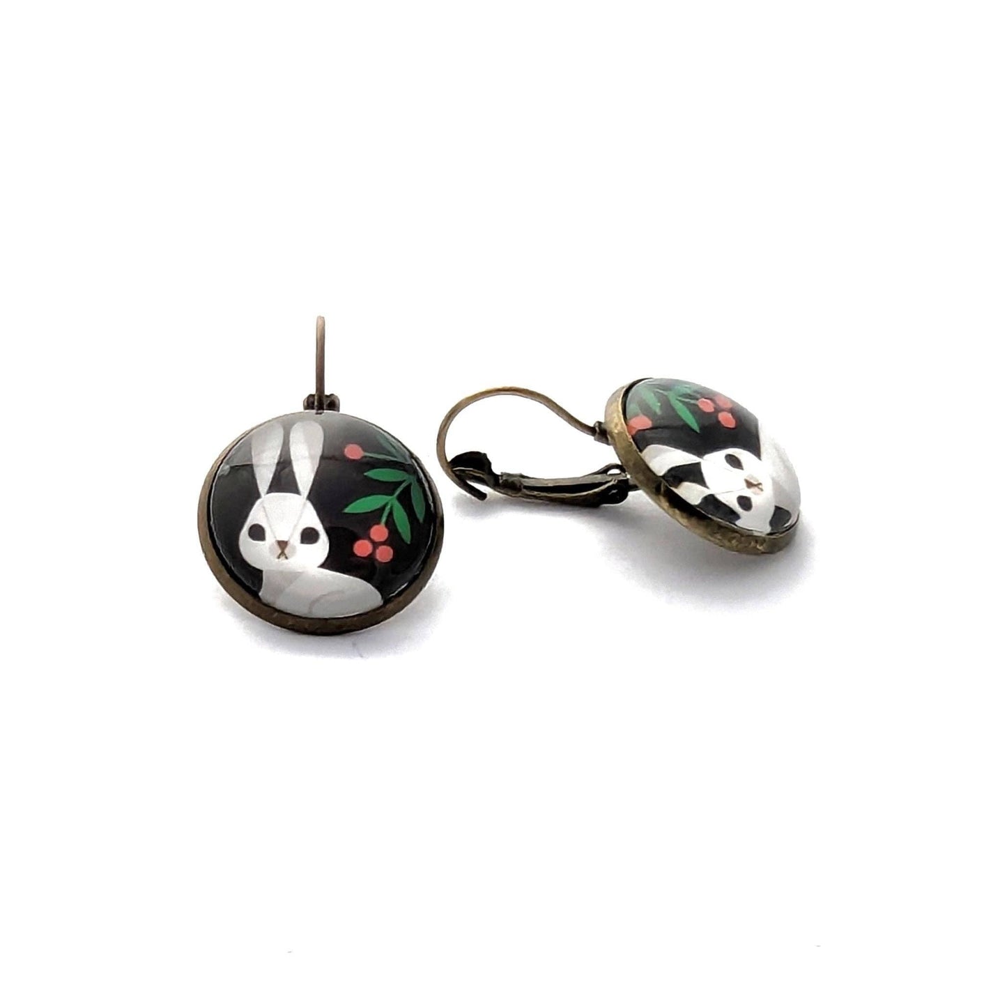 Postage Stamp Earrings - 2023 USA Winter Woodland Animals (Rabbit)