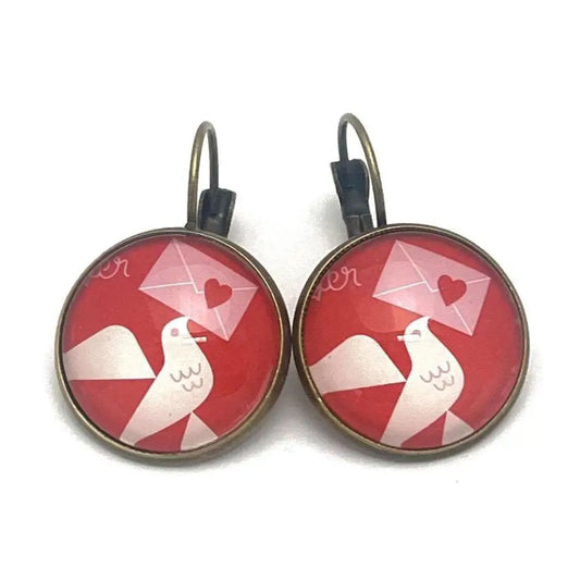 Postage Stamp Earrings -  2024 USA Love