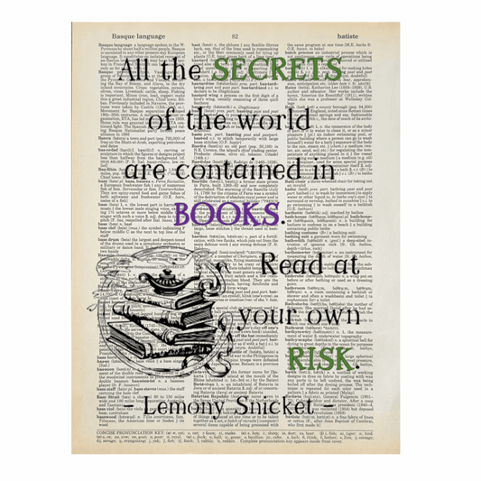 Vintage Book Page Print - Read at Your Own Risk