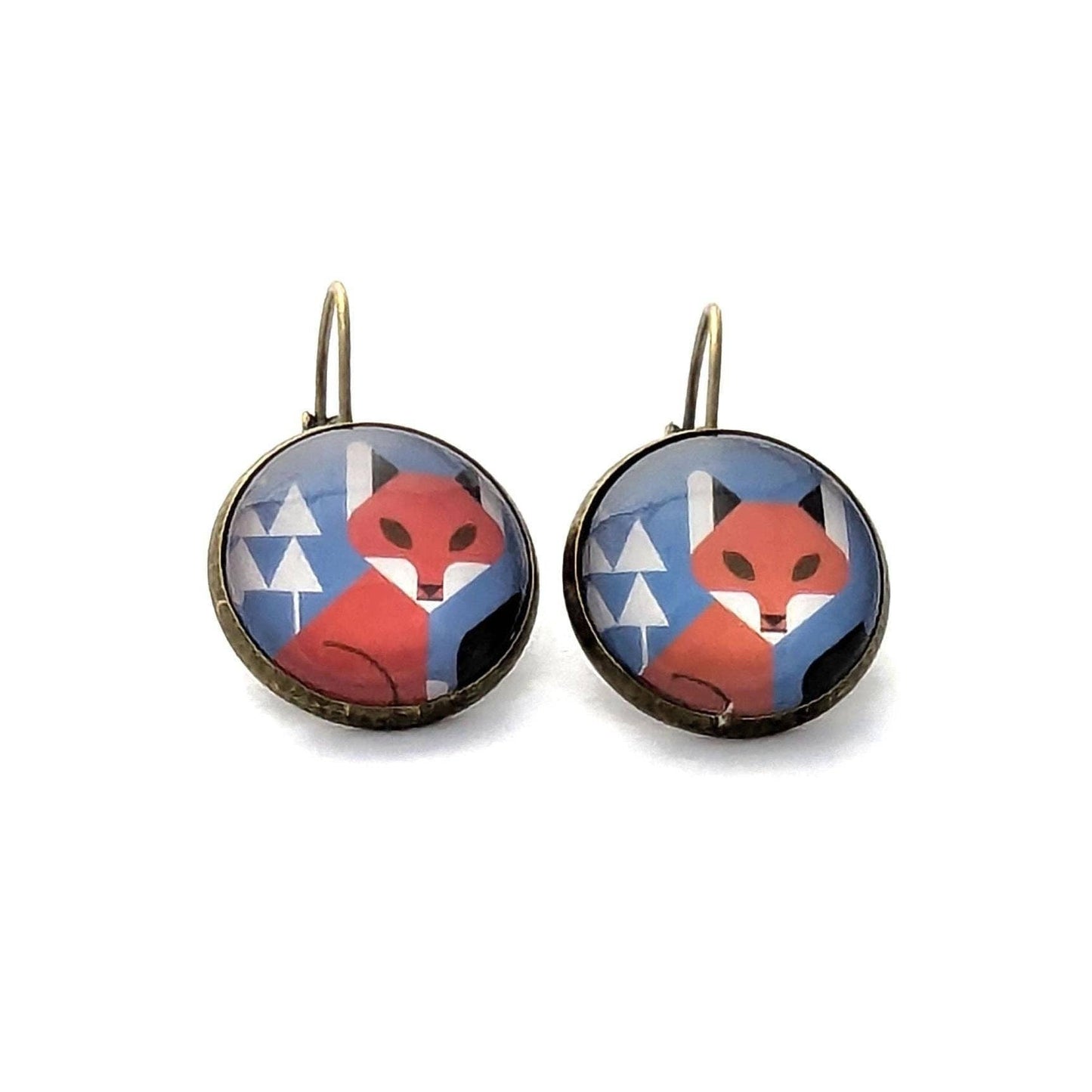 Postage Stamp Earrings - 2023 USA Winter Woodland Animals (Fox)