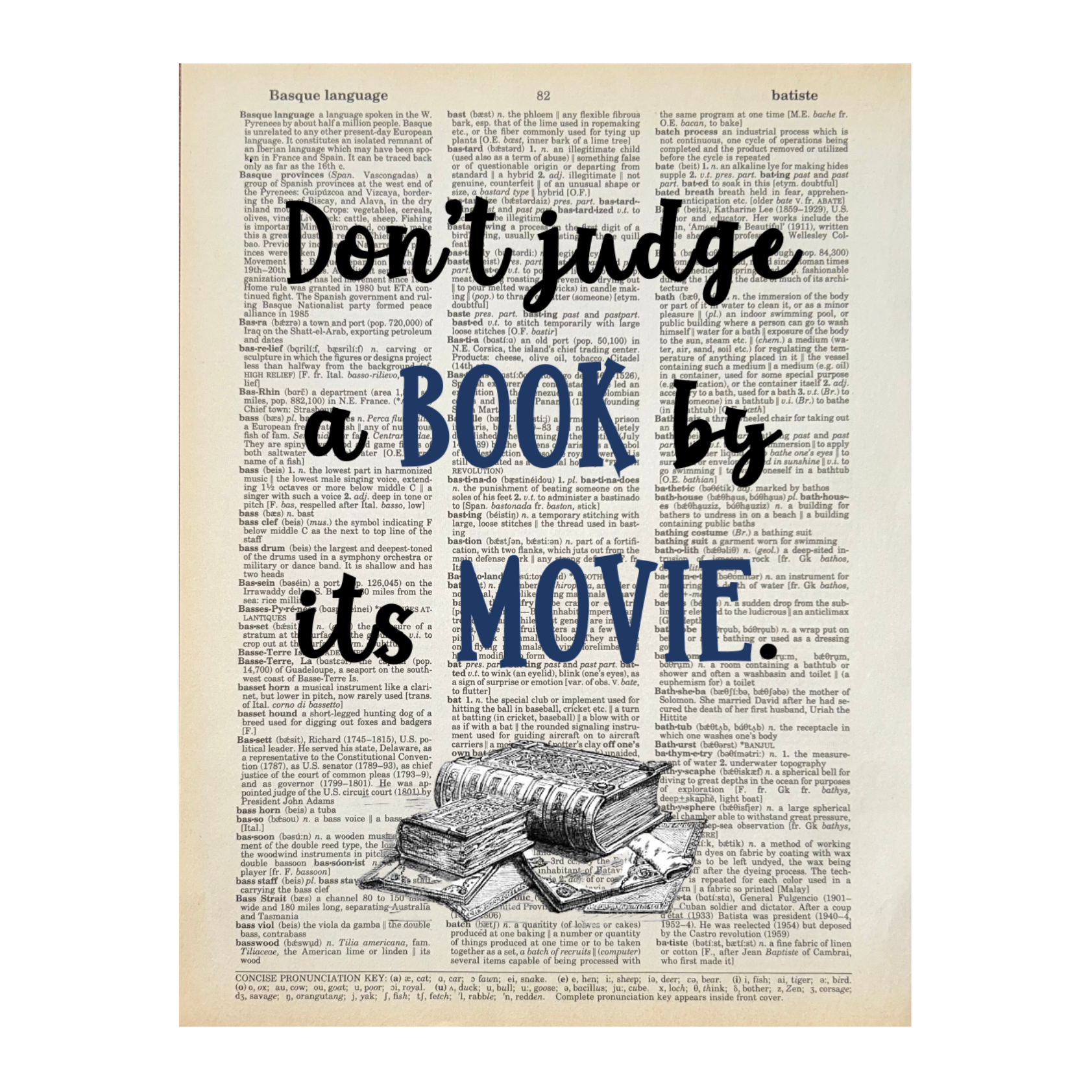 Vintage Book Page Print - Don’t Judge a Book (071)
