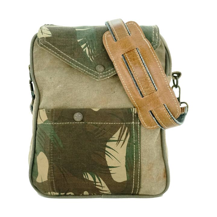 Military Tent Crossbody Bag with Camo