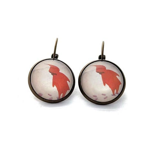 Postage Stamp Earrings -  2017 USA The Snowy Day (Footprints)