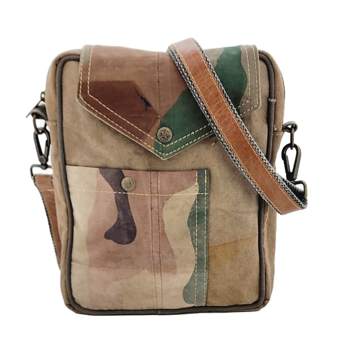 Military Tent Crossbody Bag with Camo