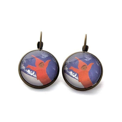 Postage Stamp Earrings -  2017 USA The Snowy Day (Sliding)