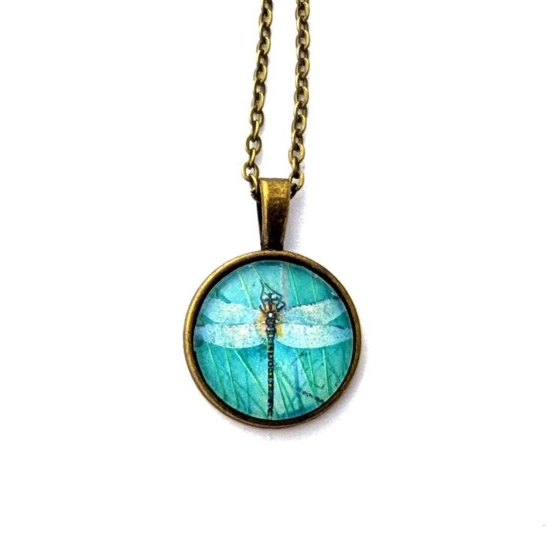 Postage Stamp Necklace - 1998 Norway Dragonfly