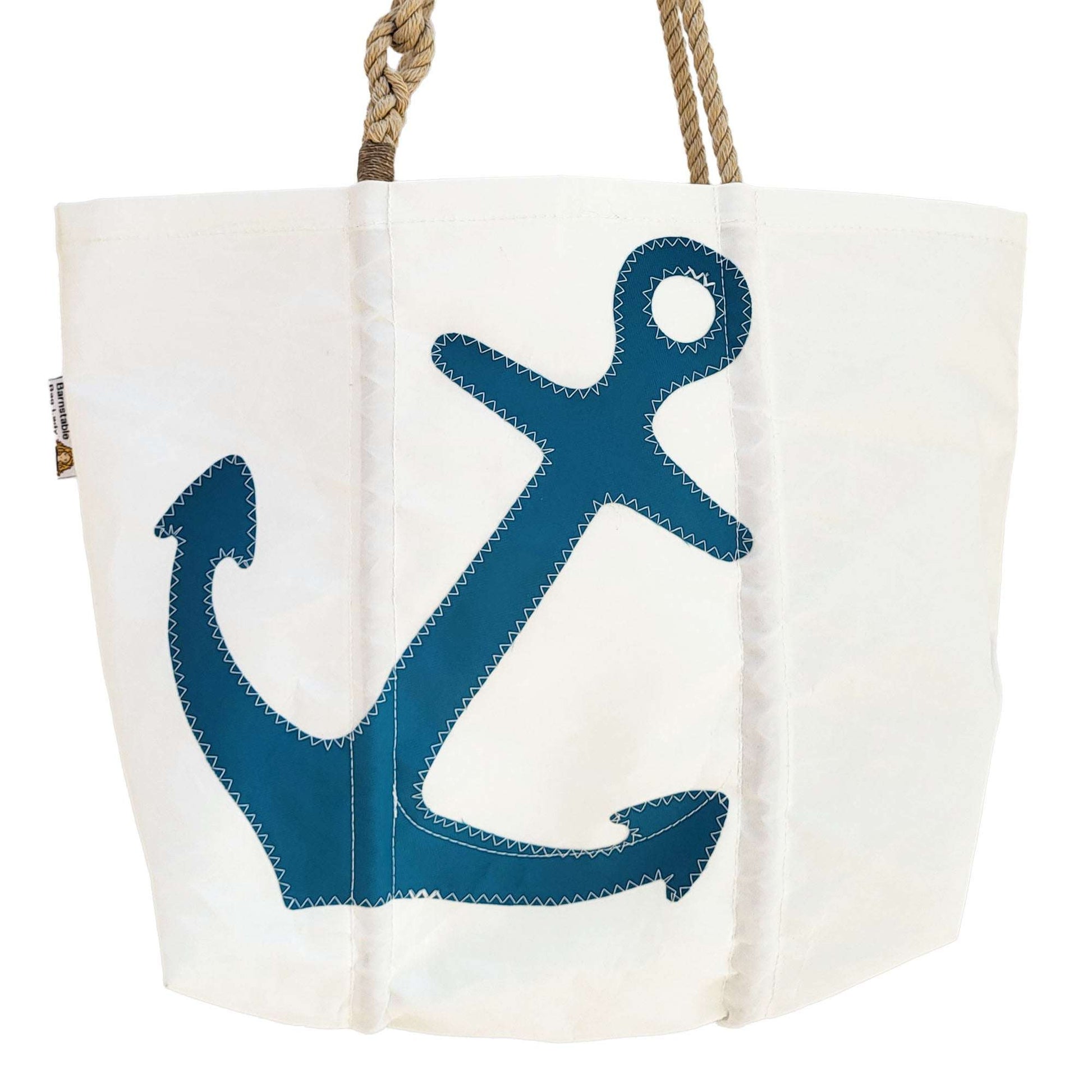Sailcloth Medium Tote Bag - Teal Anchor
