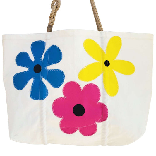 Sailcloth Large Tote Bag - Flowers