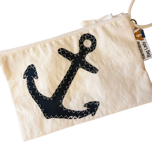 Sailcloth Wristlet - Navy Anchor 2