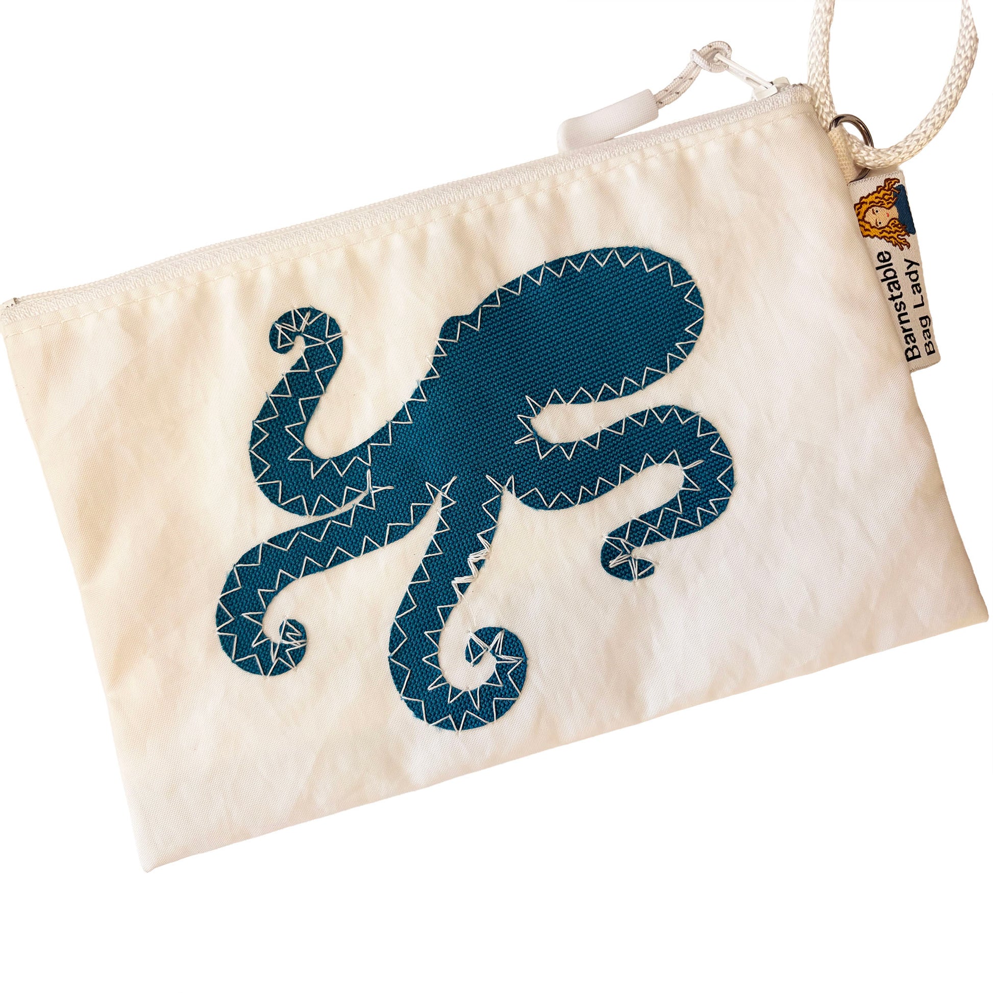 Sailcloth Wristlet - Teal Octopus