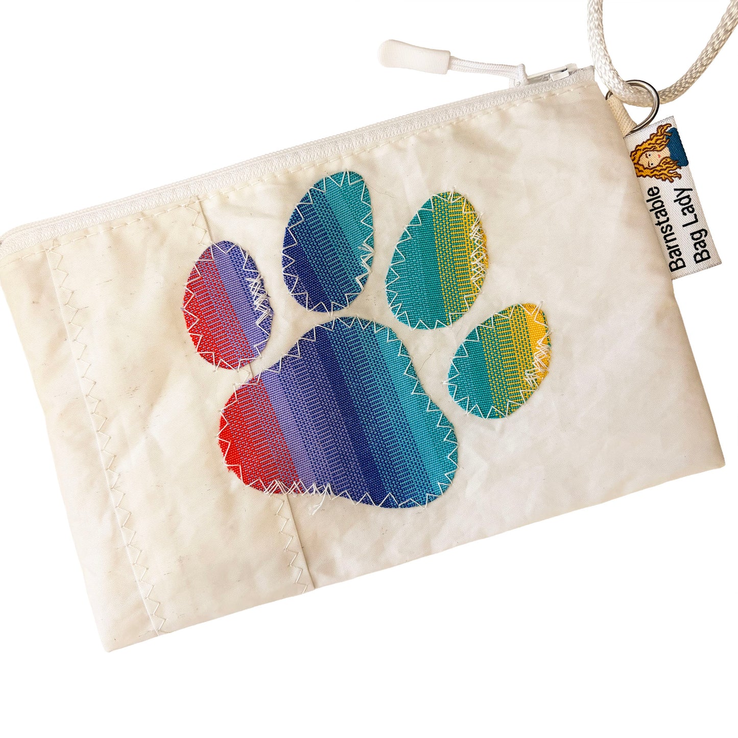 Sailcloth Wristlet - Rainbow Paw Print