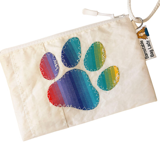 Sailcloth Wristlet - Rainbow Paw Print