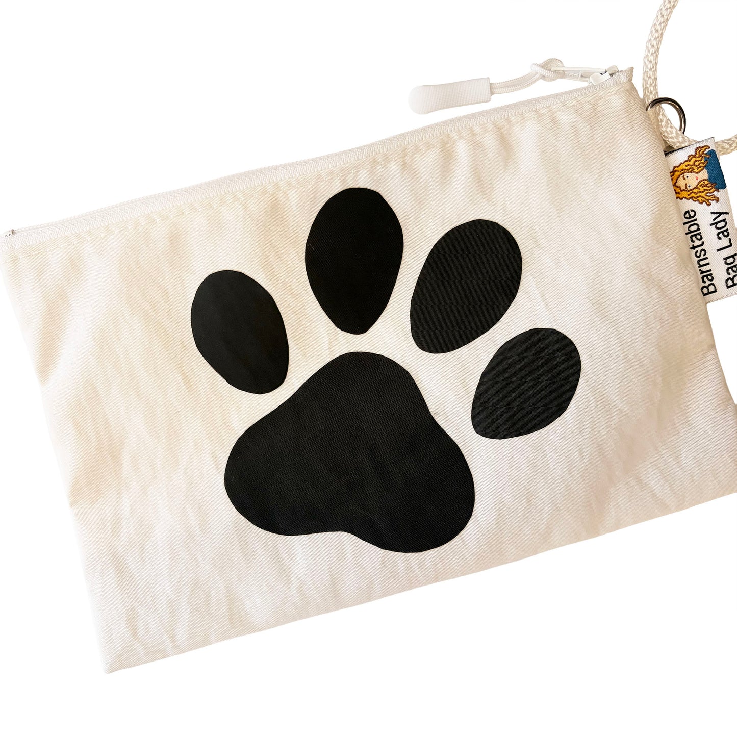 Sailcloth Wristlet - Black Paw Print 2