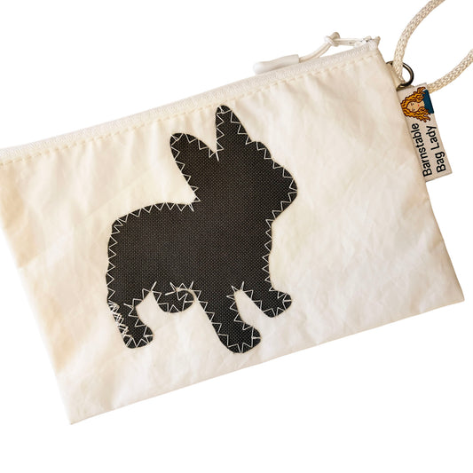 Sailcloth Wristlet - Gray Frenchie